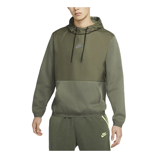 Nike Sportswear Just Do It + Colorblock Fleece Stay Warm Reflective Casual Sports Pullover Yellow CU4102-380