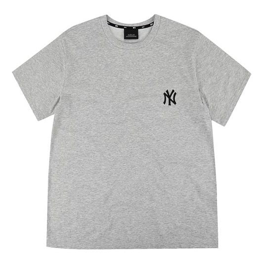 MLB New York Yankees Small Label Embroidered Athleisure Casual Sports Short Sleeve Unisex Gray 31TSZ1941-50M