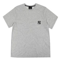 MLB New York Yankees Small Label Embroidered Athleisure Casual Sports Short Sleeve Unisex Gray 31TSZ1941-50M