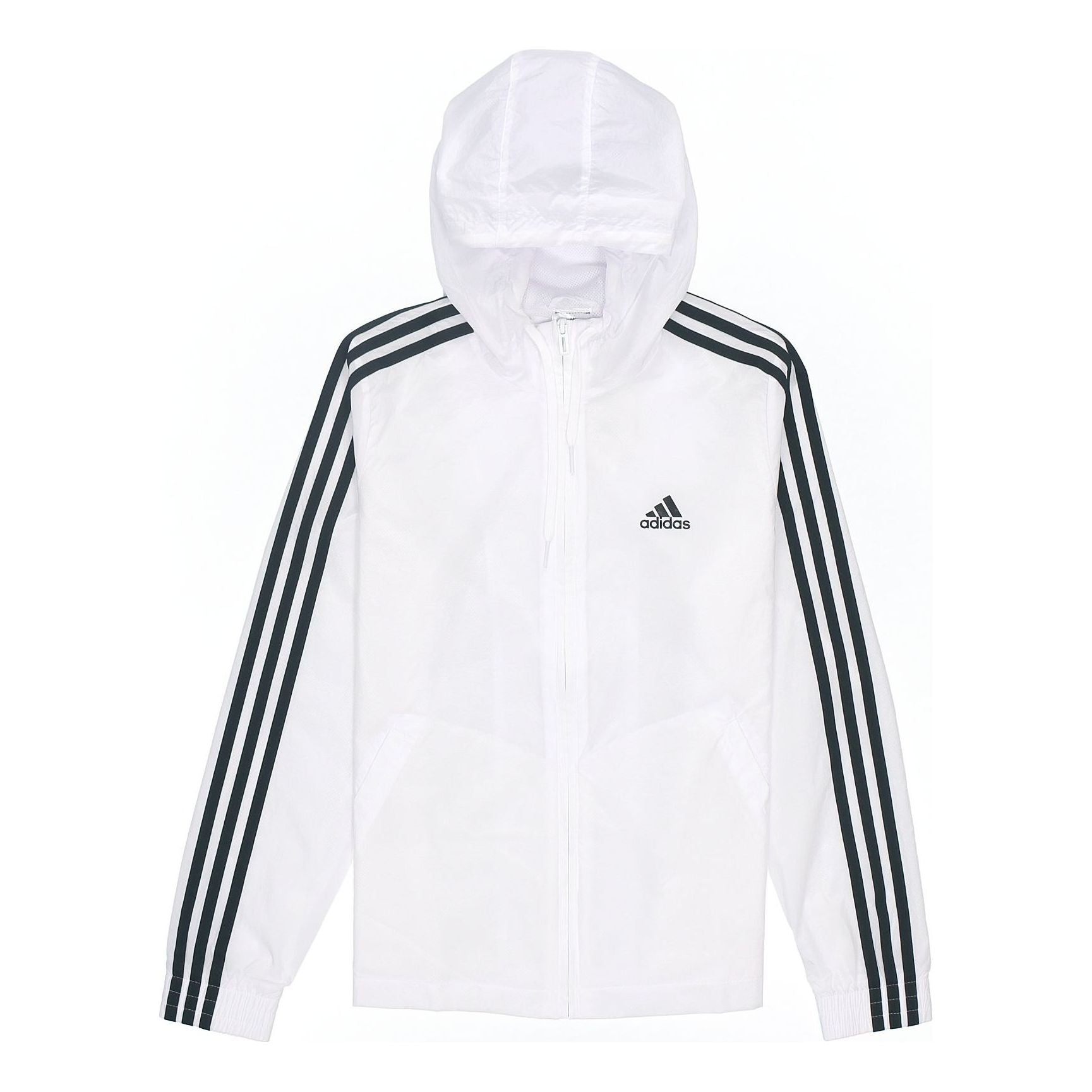 (WMNS) adidas Essentials 3-Stripes Windbreaker Asia Sizing 'White Black' H10243