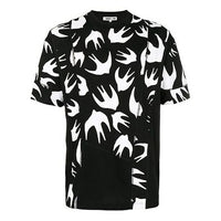 McQ Alexander McQueen Swallow Printing Knit Short Sleeve Unisex Black 519431-RLJ66-1000