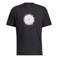 adidas Logo Printing Round Neck Short Sleeve Unisex Black HA4308
