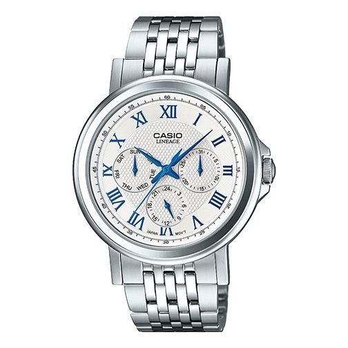 Casio Lineage Analog Steel Strap Watch 'Silver Sapphire Crystal Blue' LIN-304D-7AV