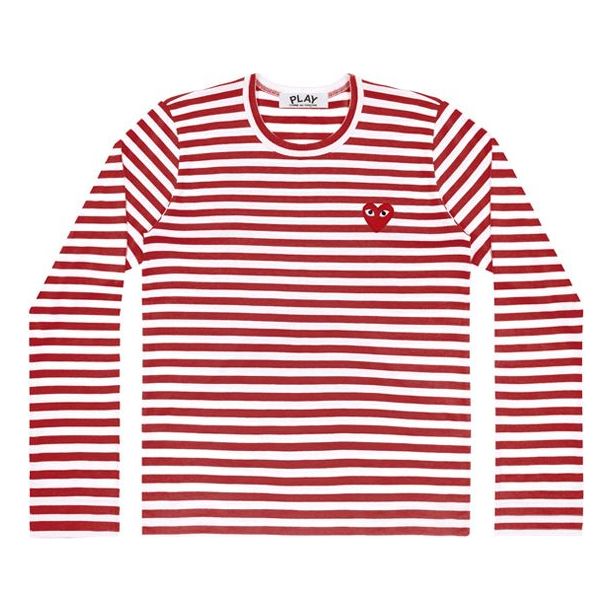 (WMNS) COMME des GARCONS PLAY Striped Long-Sleeve T-Shirt 'Red White' AZ-T163-051-4