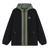 New Balance Men's New Balance Suede Colorblock Splicing Drawstring Hooded Knit Polar Fleece Jacket Black AMJ13506-BK