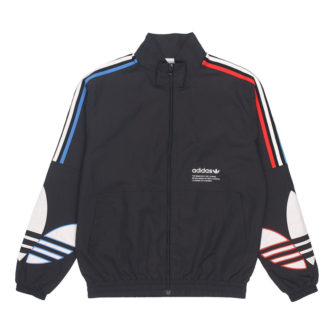 adidas originals Tricol Tt Stand Collar Jacket Asia Sizing 'Black' GN3582
