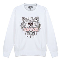 (WMNS) KENZO FW20 Tiger Head Embroidered Cotton Round Neck Long Sleeves Sports White Hoodie FA62SW8244XA-01