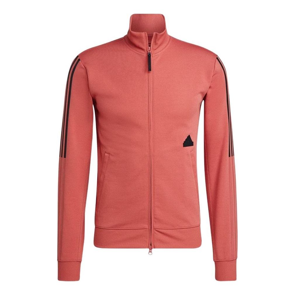 adidas Side Stripe Logo Stand Collar Jacket Pink HN1948