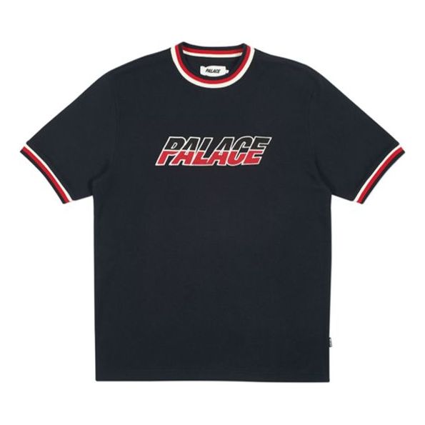 PALACE Contrasting Colors Alphabet Printing Loose Round Neck Black T-Shirt P14ES017