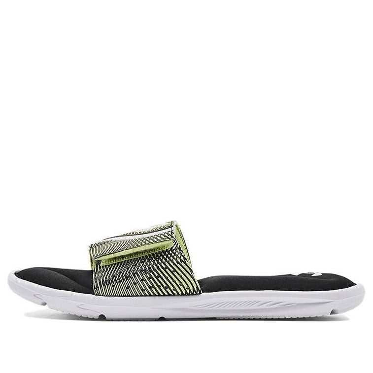 Under Armour Ignite 6 Graphic Strap Slide Sandals 'Black Green' 3024450-008