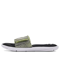 Under Armour Ignite 6 Graphic Strap Slide Sandals 'Black Green' 3024450-008
