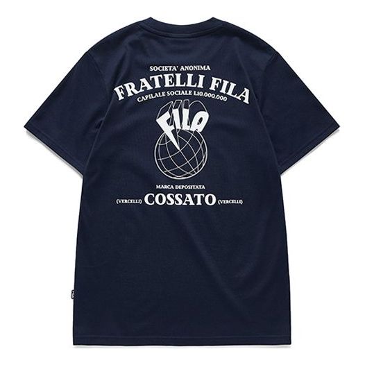 FILA FUSION Small logo Back Printing Short Sleeve Navy Blue T11M933135F-NV