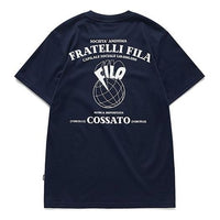FILA FUSION Small logo Back Printing Short Sleeve Navy Blue T11M933135F-NV