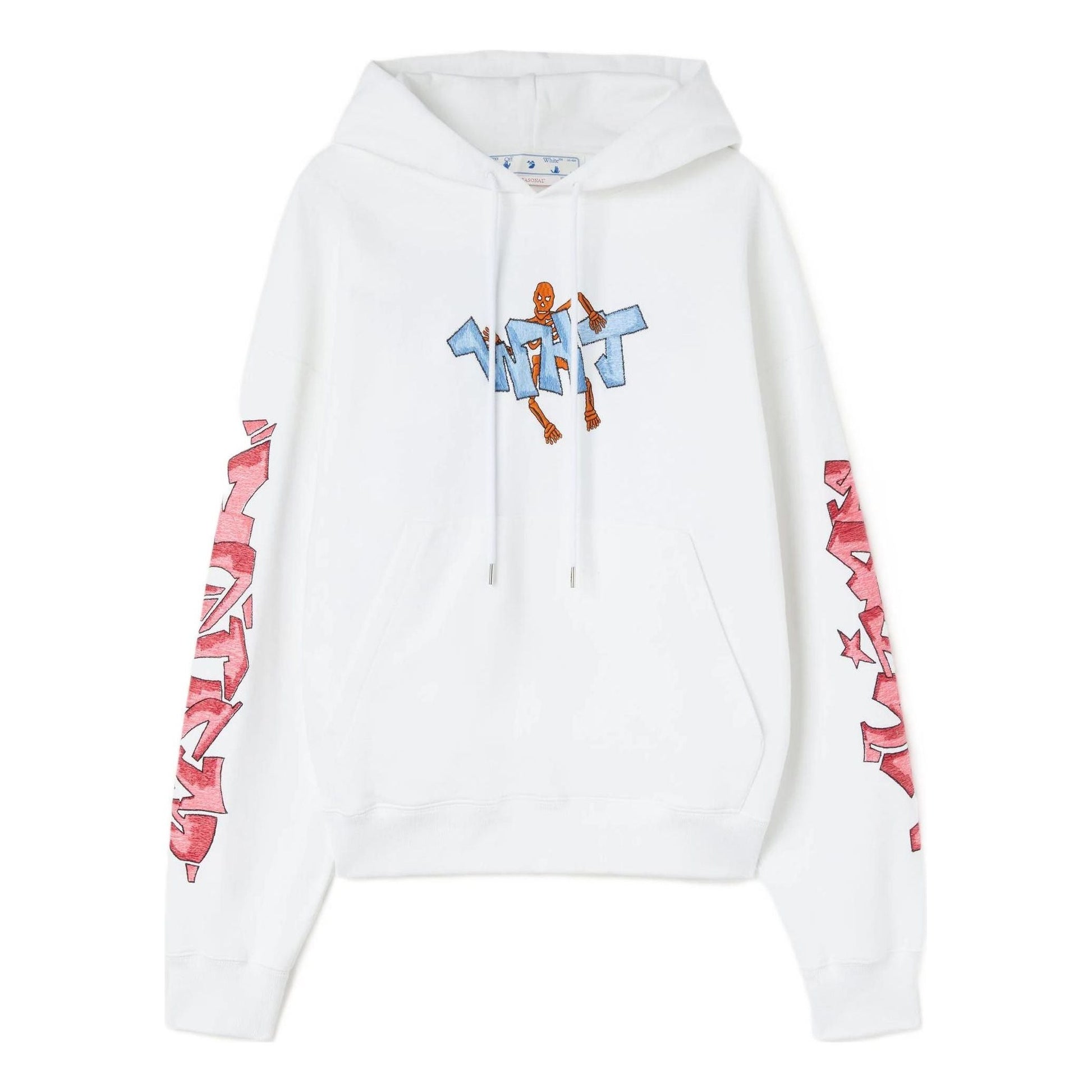 Men's Off-White FW22 Graffiti Loose Hooded Long Sleeves White OW13