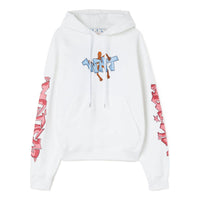 Men's Off-White FW22 Graffiti Loose Hooded Long Sleeves White OW13