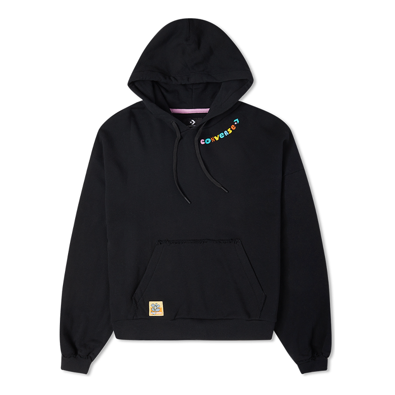 (WMNS) Converse Crafted Fashion Graphic Hoodie Asia Sizing 'Black' 10024178-A01