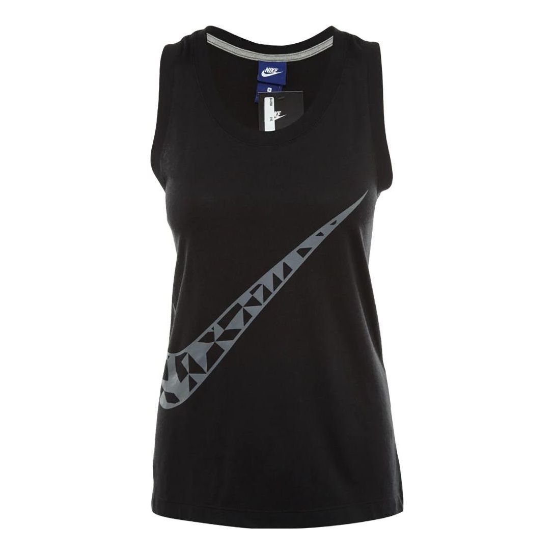 (WMNS) Nike Logo Sportswear Tank Top 'Black Grey' 844708-010