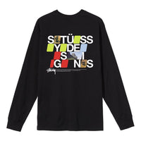Men's Stussy Moal Ls Tee Round Neck Printing Long Sleeves Black 1994642