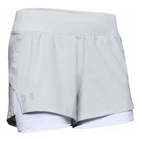 (WMNS) Under Armour Launch SW 2-In-1 Shorts 'Halo Grey' 1342843-014