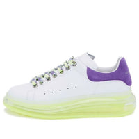 (WMNS) Alexander McQueen Neon Sole Leather Sneakers 'White Purple' 612744WIA4G9333