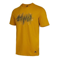 Men's adidas Wj Story Tee Martial Arts Series Printing Sports Round Neck Short Sleeve Earthy Yellow T-Shirt H39332