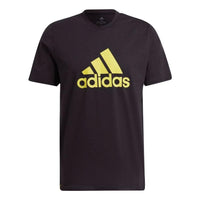 Men's adidas Alphabet Logo Printing Round Neck Pullover Sports Short Sleeve Japanese Version Black T-Shirt HD9868