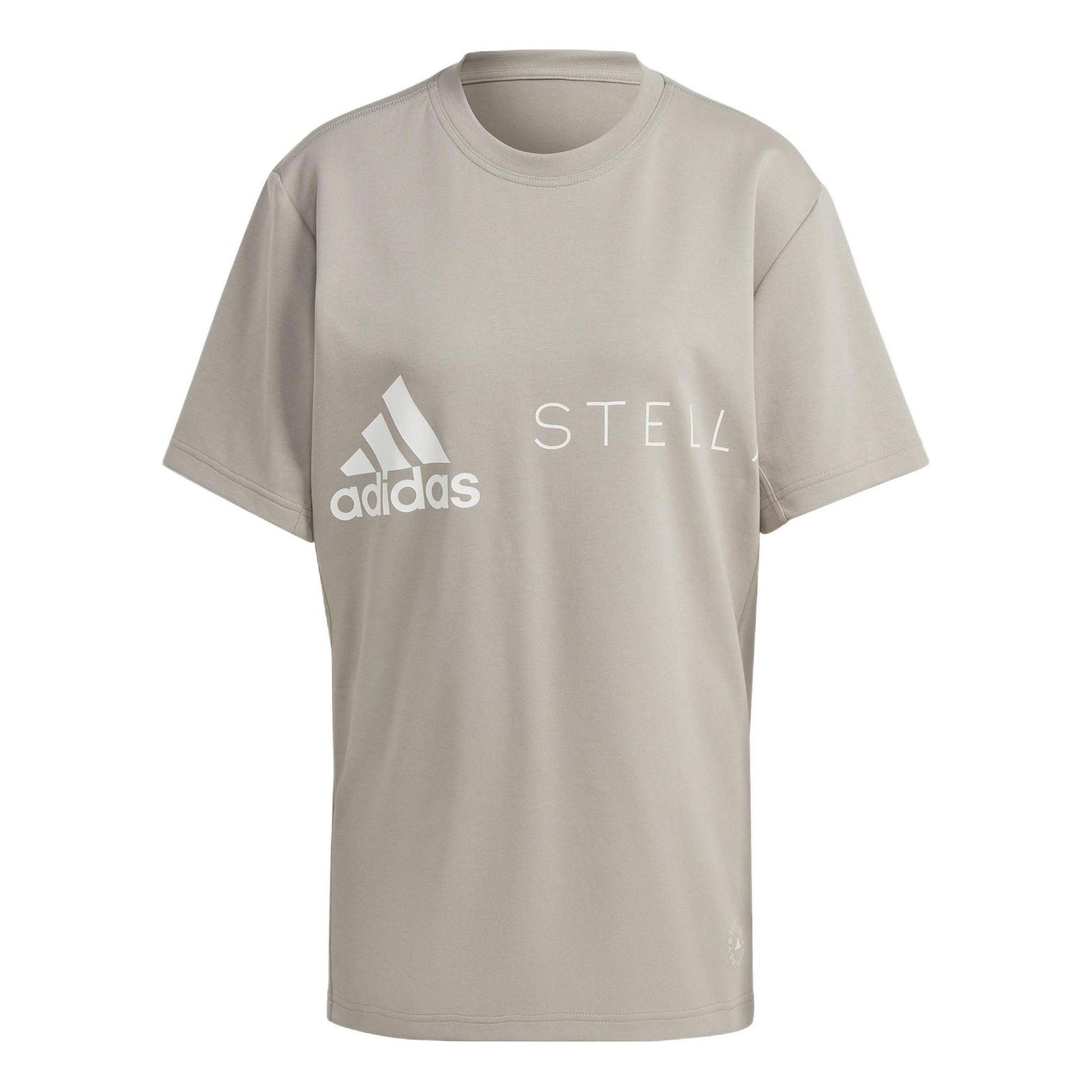 (WMNS) adidas By Stella McCartney logo-print T-shirt 'Grey' HY1141