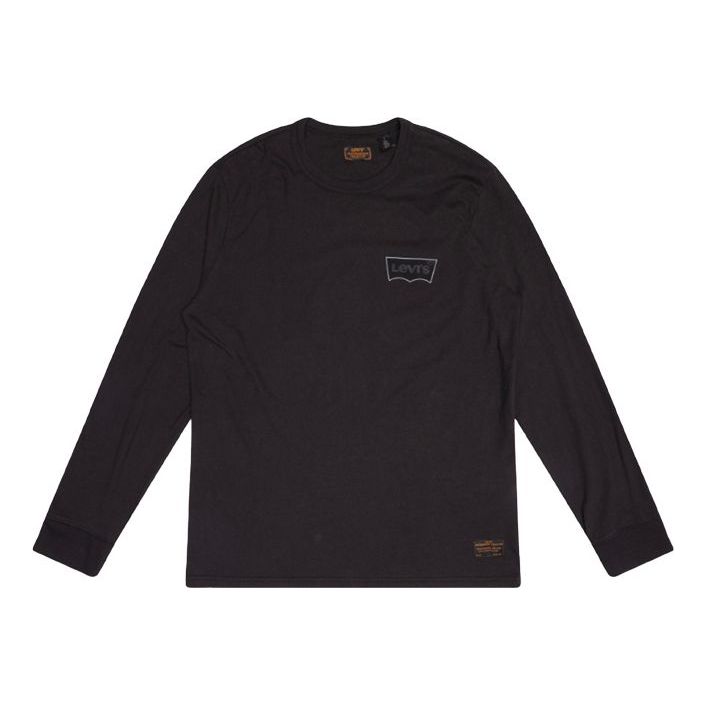 Men's Levis Round Neck Solid Color Long Sleeves Black T-Shirt 29495-0018
