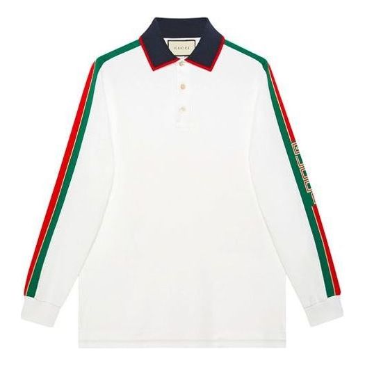 Gucci Cotton Jersey Polo With Gucci Stripe 'White' 545784-XJAG4-9061