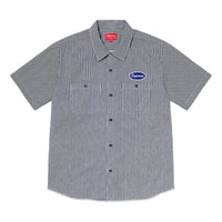 Supreme Studded Patch S/S Work Shirt 'Grey Blue White' SUP-FW20-031