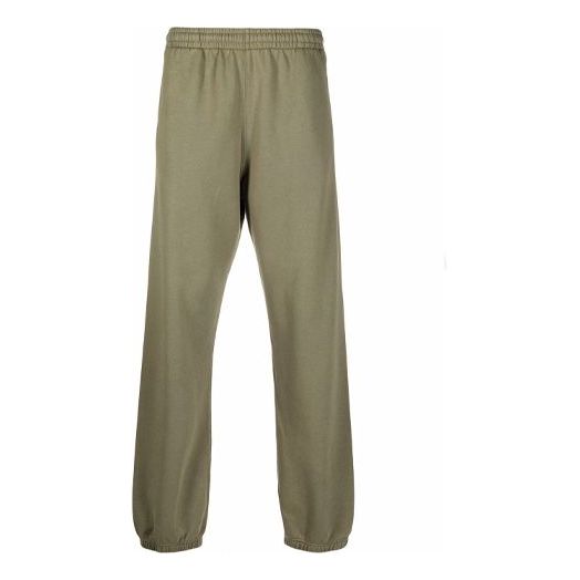 Men's Off-White FW21 Elastic Waistband Solid Color Sports Pants/Trousers/Joggers Loose Fit Green OMCH029F21FLE0015555