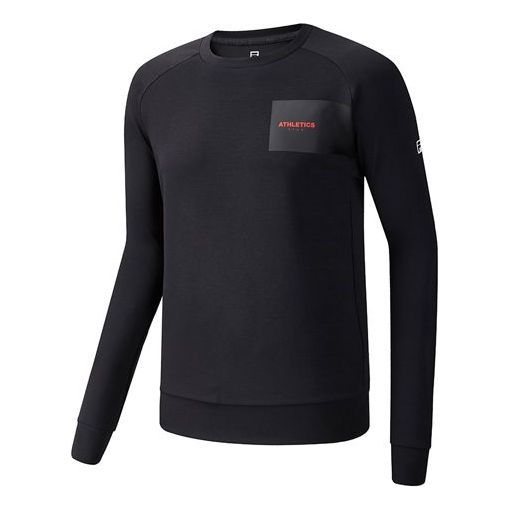 FILA Athletics Minimalistic Logo Printing Solid Color Pullover Black A11M031222F-BK