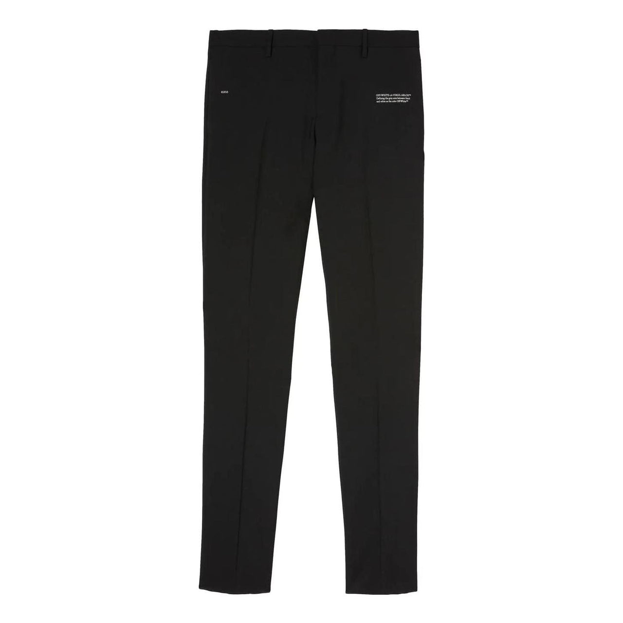 Men's Off-White FW22 Solid Color Alphabet Printing Straight-Leg Casual Trousers Ordinary Version Black OMCA211C99FAB0011001