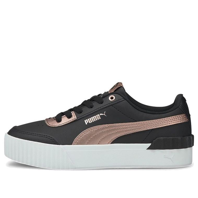 (WMNS) PUMA Carina Lift Metallic Black/Gold Casual Low Board Shoes 375995-02