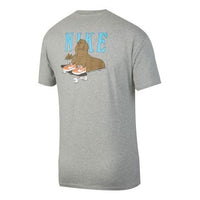 Nike SB Skate T-Shirt Back Shoe Skateboard Round Neck Short Sleeve Gray CU0297-063