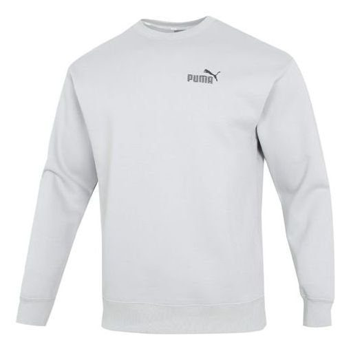 PUMA Small Logo Relaxed Crew Logo Sweater 'Grey' 673605-19