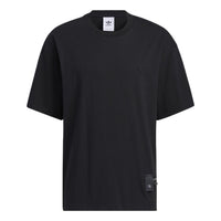 adidas originals Zipper Ss Tee Solid Color Sports Round Neck Short Sleeve Black HH9438