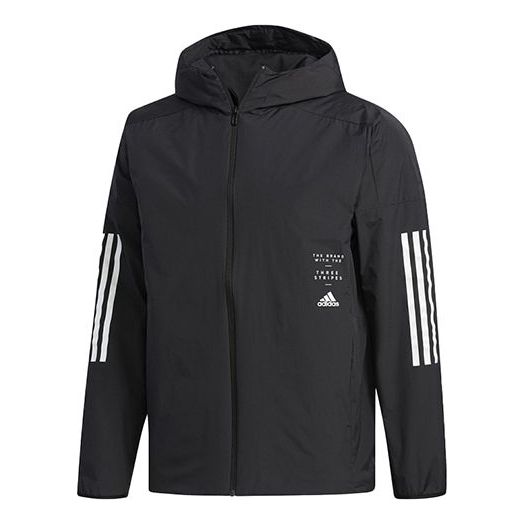 adidas Sports Woven hooded Logo Jacket Black ED1900