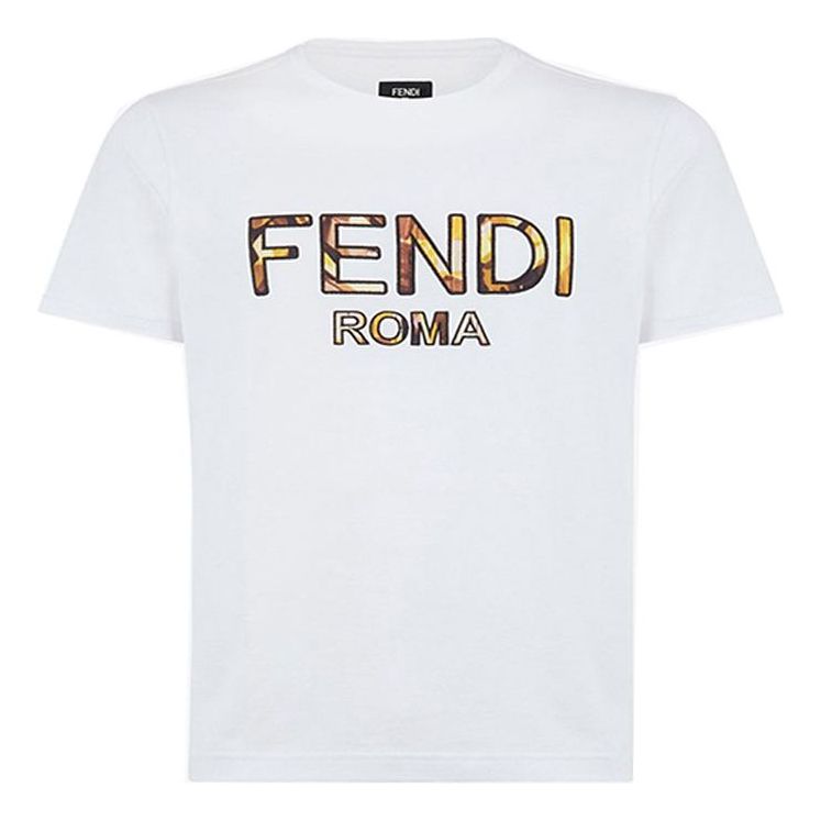 Men's FENDI Cotton Short Sleeve White FY0894ABR9F1AYU
