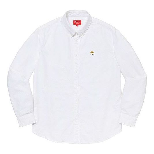 Supreme FW19 Week 1 Flannel Oxford Shirt 'White' SUP-FW19-147