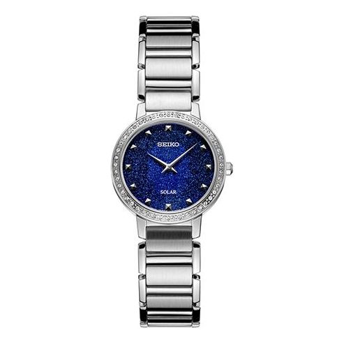 SEIKO Small Solar Energy quartz Watch Navy Blue SUP433P1