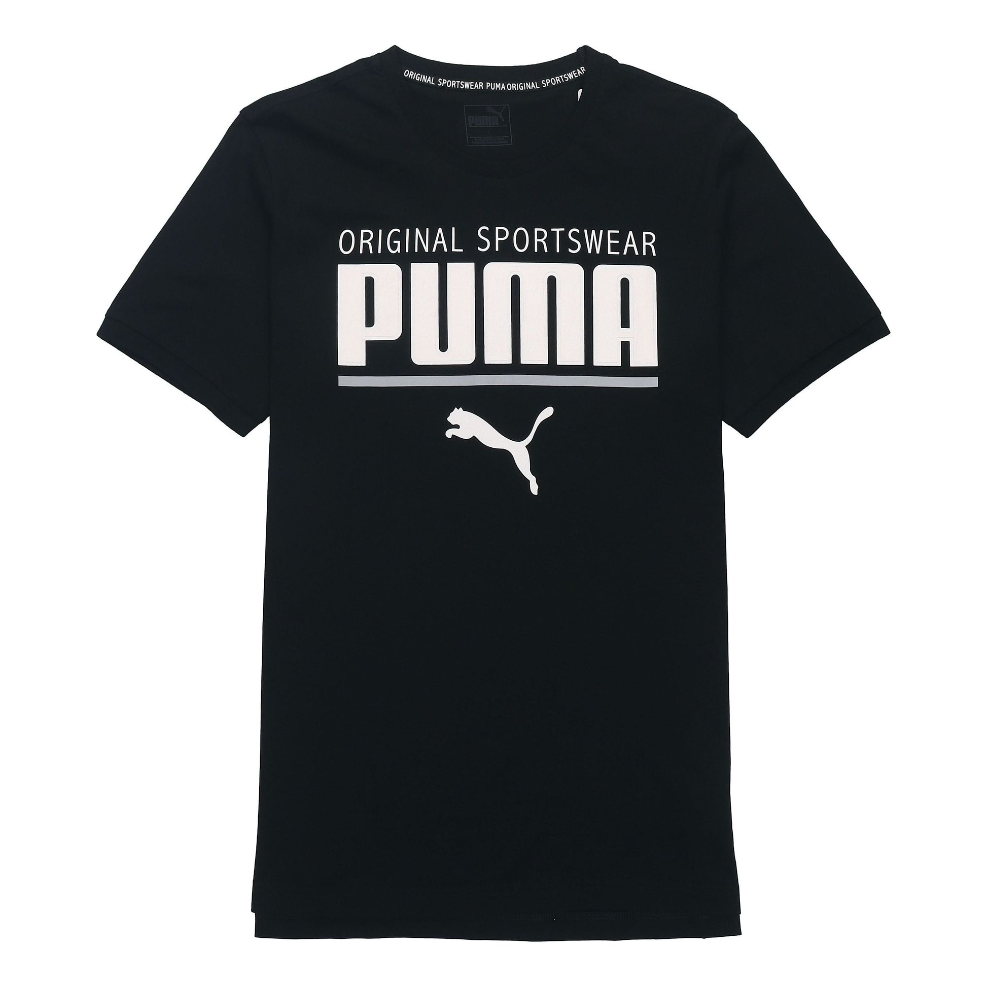 PUMA Logo Printing Round Neck Sports Short Sleeve Black 852240-01