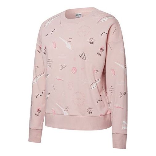 (WMNS) PUMA Formstripe Aop Crewneck Casual Sports Breathable Round Neck Hoodie 534465-36
