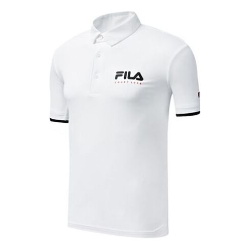 FILA Double Layer Contrasting Colors Short Sleeve Polo Shirt White A11M023156F-WT