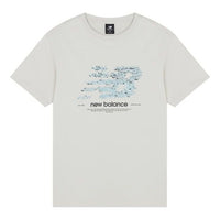 New Balance Logo Casual Tee Asia Sizing 'Beige Blue' AMT22388-CFO