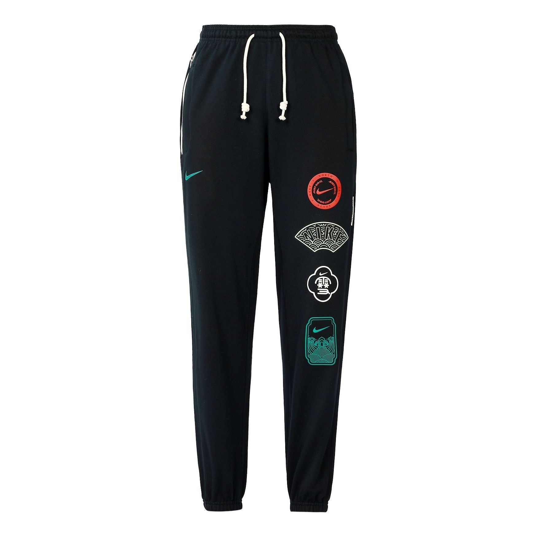 Men's Nike Pattern Printing Lacing Casual Bundle Feet Sports Pants/Trousers/Joggers Black DR6405-010