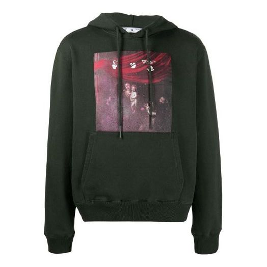 Off-White Men's SS21 Sweatshirt Oversize Green OMBB034S21FLE0075901