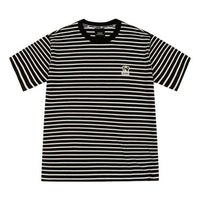 MLB Basic Embroidered Cartoon Pattern Stripe Short Sleeve Unisex Black 31TSC4031-50L