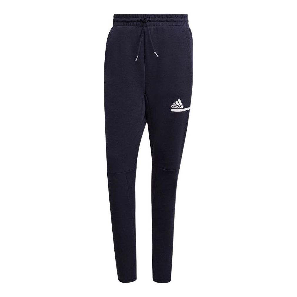 Men's adidas Sportswear Z.N.E. Logo Printing Drawstring Cone Sports Pants/Trousers/Joggers Japanese Version Navy Blue GM6386