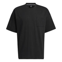 Men's adidas Solid Color Round Neck Casual Sports Short Sleeve Japanese Version Black T-Shirt HN0405